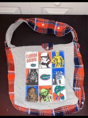 Florida Gators Star Wars Graphic Purse in Orange & Blue Plaid